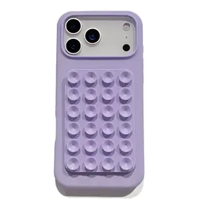 Suction cup stand suitable for iPhone 17 Pro Max phone case, iPhone 16/15 liquid silicone, 14/13 anti-drop phone accessories