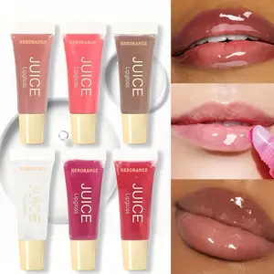 HERORANGE 6-Color Fruity Lip Gloss Set | Juicy Shine & Hydrating Plump!  Non-Sticky, Nourishing Lip Oil for Water-Like Full Lips. Perfect Holiday Look for Halloween & Christmas. The Ideal Gift for All 。