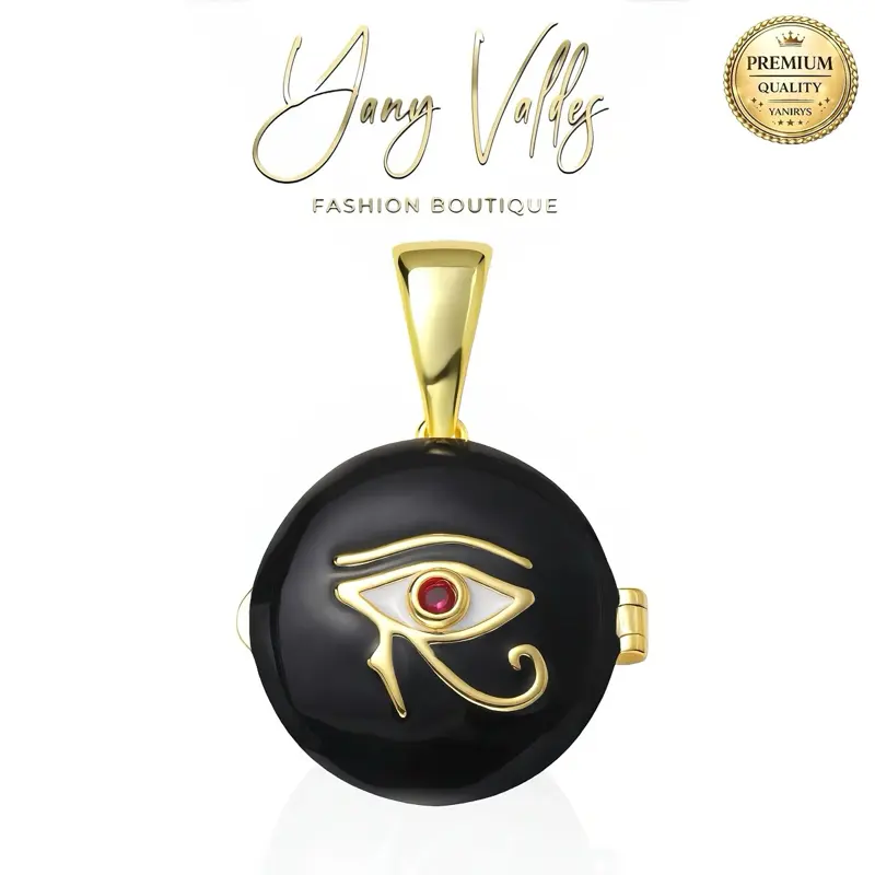 Eye Style Photo Locket Pendant | Black & White | Opens to Hold a Small Photo