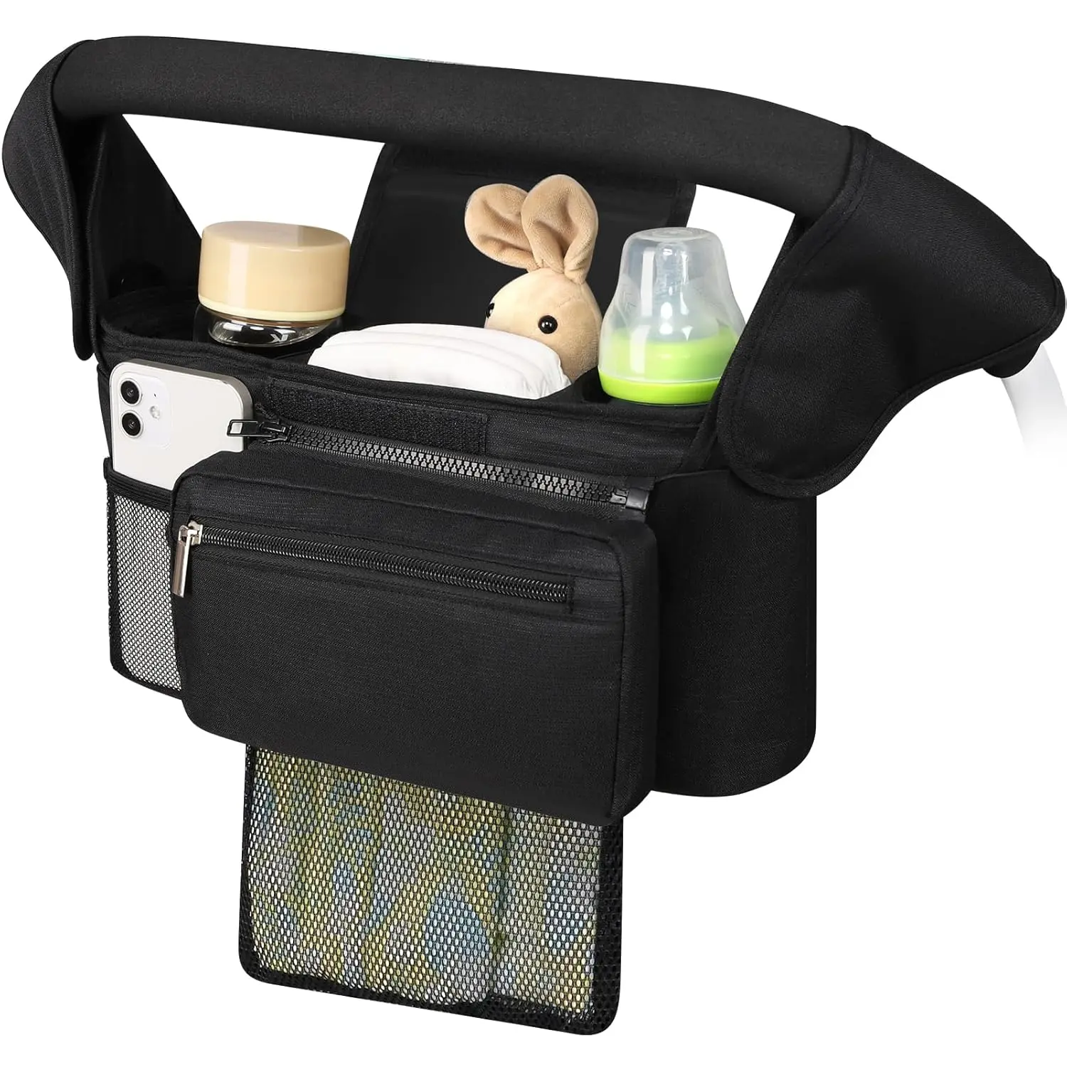 All Black, Detachable Diaper Pocket