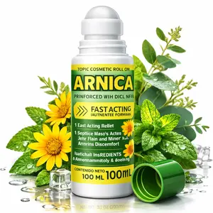 100ML Roll On Pain Relief with Menthol, Arnica,  & Essential Oils - Extra Strength Arnica Roll On Fast Cooling Muscle & Joint Relief for Arthritis, Back Pain & Sciatica
