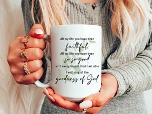 Christian Mug, I Have Seen The Goodness of God Bible Verse, Jesus Coffee Mug Gift for Her, Faith Inspiration Cup, Floral Jesus Coffee Cup