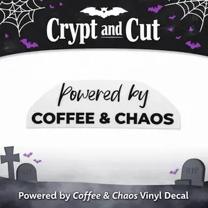 Powered by Coffee & Chaos Car Decal | Funny Mom Vinyl Sticker