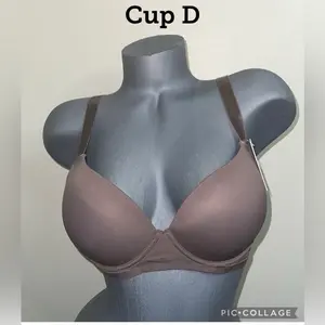 Push Up Slight Padded T-Shirt Lightly Line Plus Size Underwire, 3 Hooks, Cup D.