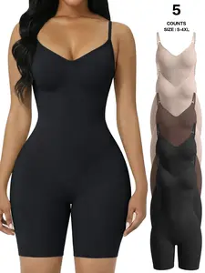 Women's Seamless Spaghetti Strap Bodysuit Shapewear Solid Yoga Bodysuit