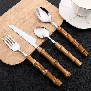 Stainless Steel Bamboo Cutlery Set