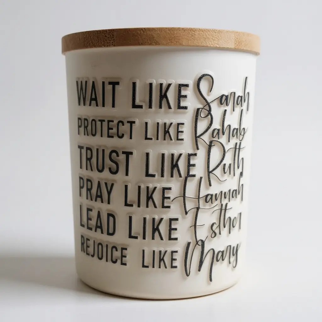 "6:33 Candles by Mingo" WAIT LIKE SARAH... Strawberry 11 oz 2-WICK Candle with Inspiring Bible Messages for Prayer Meditation and Gift