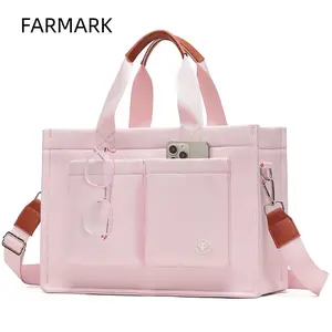 FARMARK Tote Bag for Women With Laptop Compartments Large Canvas Laptop Bag and Messenger Bag with Pockets, Work/Travel Tote + Messenger Bag, Large Capacity Shoulder Bag and Wallet for Women
