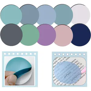 Transparent Sticky Notes, 500 Count Morandi Cute Round Clear Sticky Notes Waterproof Self-Adhesive Translucent Book Markers Page, See Through Sticky Notes, Bible Journaling Office School Supplies