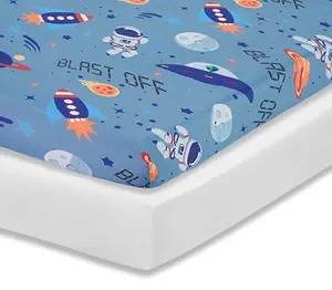 Everyday Kids 2 Pack Fitted Crib Sheet, 100% Soft Breathable Microfiber its Standard Size Crib Mattress 28in x 52in-Outer Space Adventures