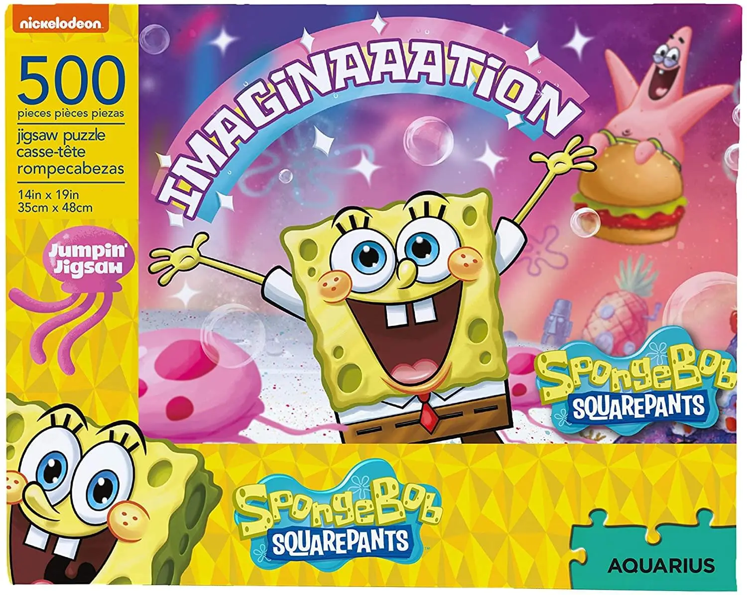 SpongeBob Imagination 500-Piece Jigsaw Puzzle, Toys & Hobbies Squares Game for Kids