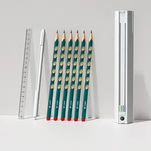 Slim Portable Multifunctional Ruler Pencil Holder