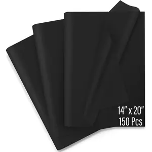 150 Sheets Black Tissue Paper for  Bags Bulk 14x20 Inch- Black Wrapping Paper for Christmas Gifts, Xmas Decorations, DIY, Halloween, Holiday Decor - Christmas Wrapping Tissue