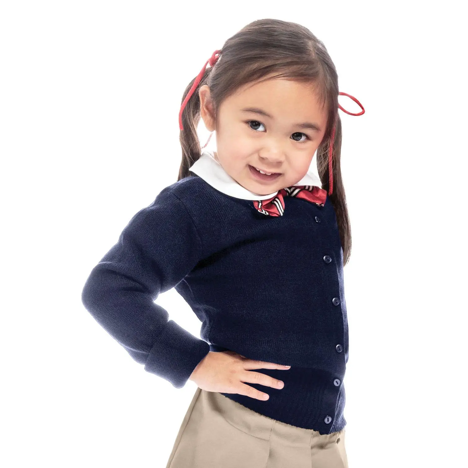 Classroom School Youth Girls Jewel Neck Cardigan