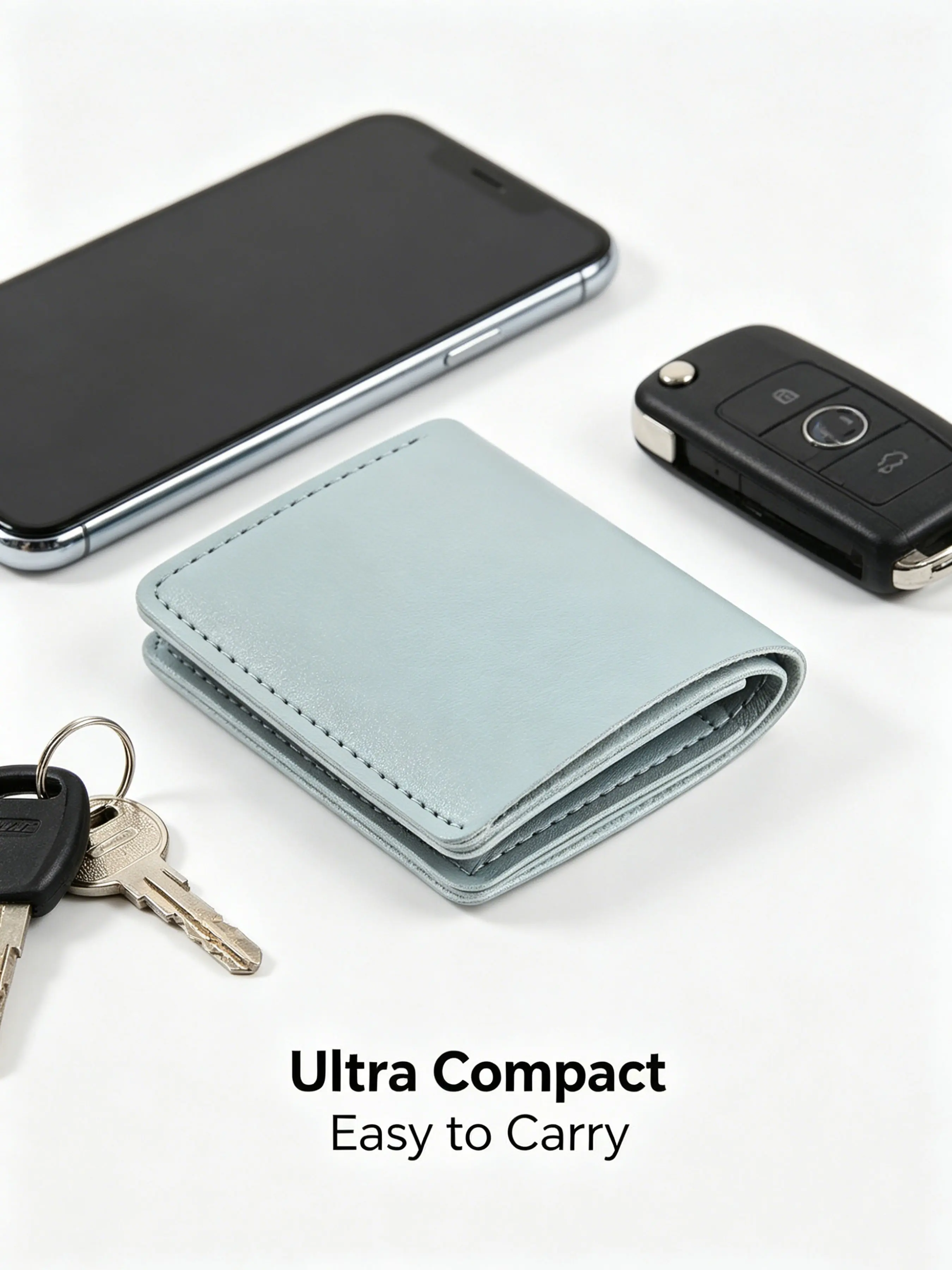 Foldable Snap Wallet, Driver's License Card Holder, Soft Leather Thin Cash Pocket, Unisex Design, Ideal for Men and Women, Casual Wallet