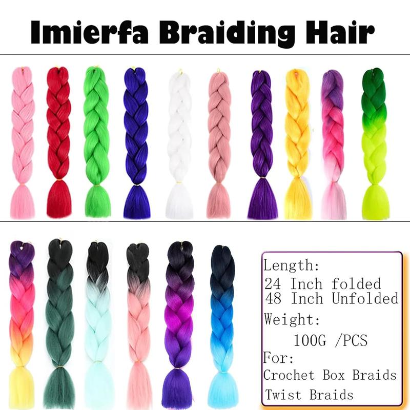 Pink Braiding Hair, Braiding Hair Extensions for Braids, 24 inch 100G/Pcs 3PCS, Synthetic Hair Bundles（Ash Pink