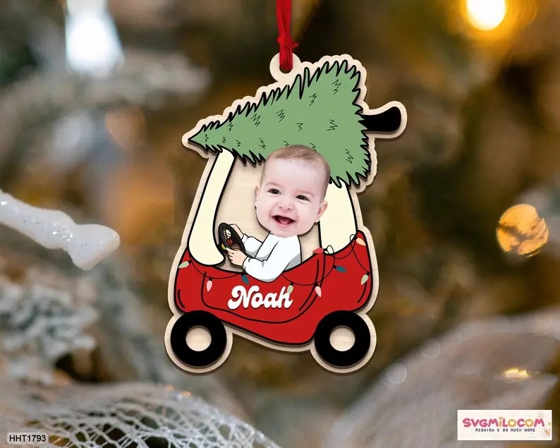 Personalized Baby Christmas Ornament, Baby Photo Ornament, Custom Baby Name Christmas Keepsake, Baby Shower Gifts, Custom Newborn Gifts