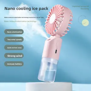 Portable Handheld Misting Fan, Rechargeable USB Mini Cooling Fan with Water Mist, Personal Mist Fan for Travel, Makeup, Camping, Office & Outdoor