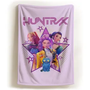 Demon Tiger Cat Blanket, Demon Pop Hunters Movie Fleece, Korean Pop Music Idol Inspired Blanket, Korean Fantasy Animation Film Graphic 60*80in (150*200cm)