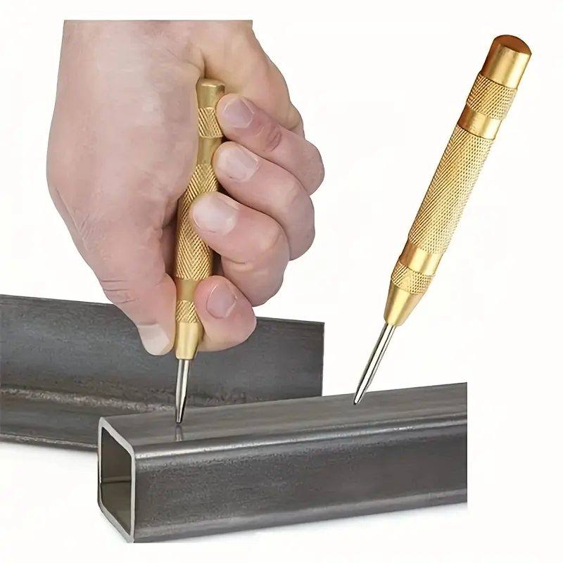 1pc 5-Inch Spring-Loaded Automatic Center Punch, Metal Hole Punch, Smooth Hole Puncher, Steel Material, Precision Marking & Hole Starter Tool, Durable Construction, Hand Tools, Hardware