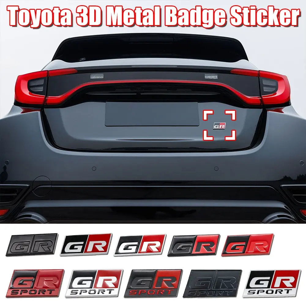 Toyota Car Letter Trunk Emblem Sticker, Fit External Waterproof Scratch-Resistant Self-Adhesive Decal, Automotive Decals for Gr86, Gr Corolla, Gr Supra, Gr Yaris