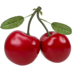 Oversize Red Artificial Large Cherry Fake Fruit Decoration Simulation Big Cherry Bunch Ornament for Home Kitchen Party Table Photography Prop