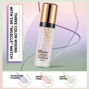 Three Color Rainbow Highlighter Cream, Even Skin Tone Concealer Primer, Long-Lasting Facial Base Makeup, Perfect for Smooth Finish