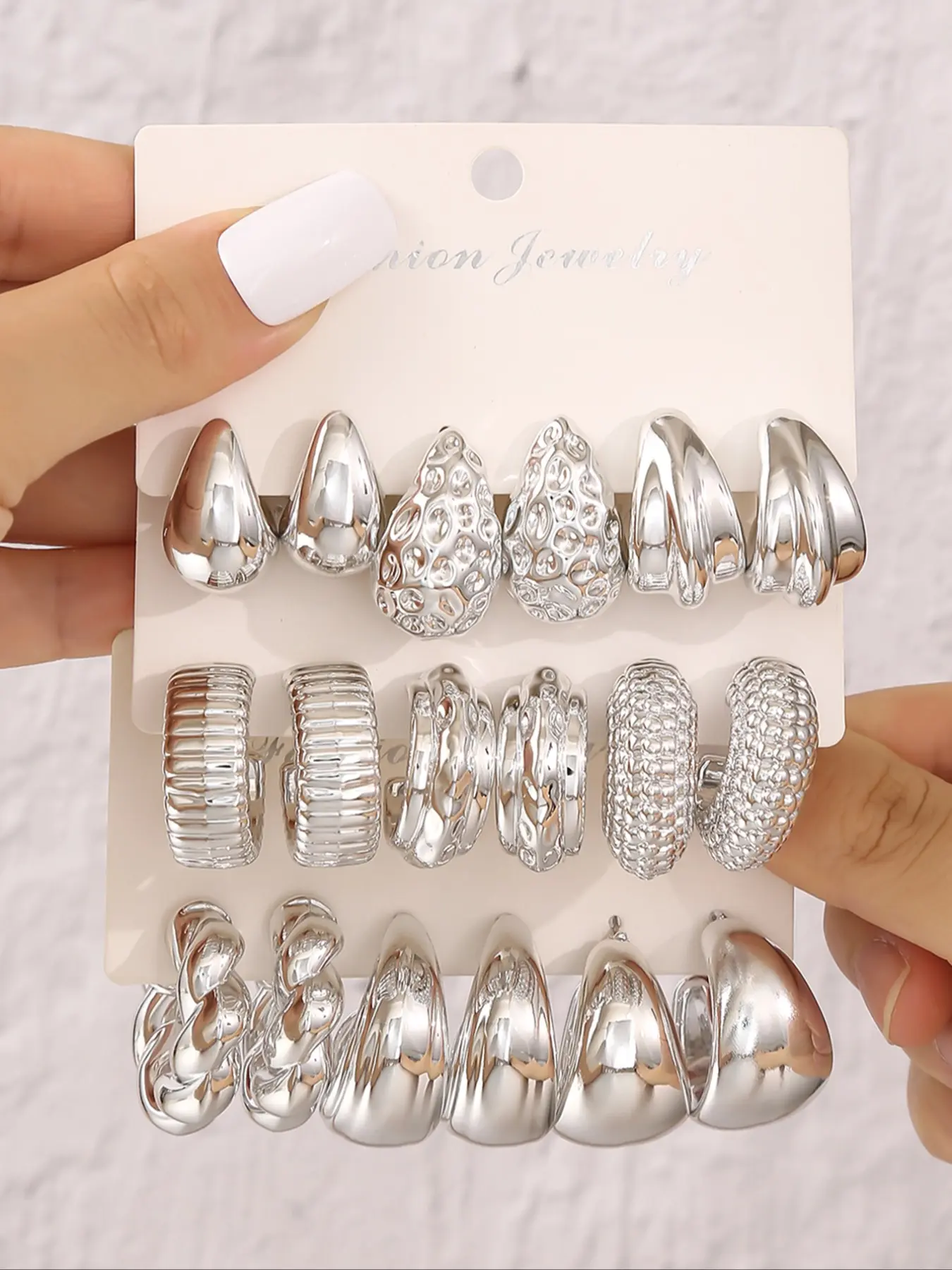 18pcs Punk Ccb Water Drop & Irregular Triangle Earrings Set, Fashionable Jewelry Accessories, Fashion Earring, Vintage Geometric Resin Jewelry for Women, Perfect for Daily Wear & Parties, Studs Earrings