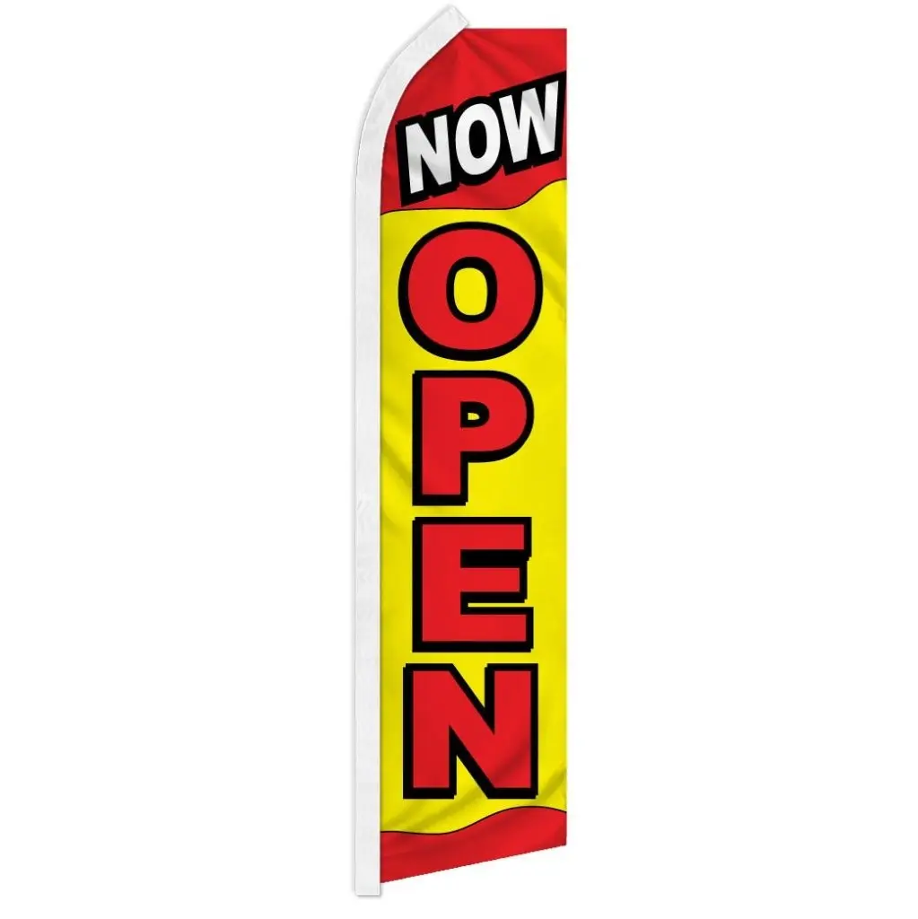 Large-Size Red & Yellow "Now Open" Advertising Super Flag Banner, Grand Opening Decorations, Home & Outdoor Party Decorations, Festive & Home Supplies, Home Party Decorations