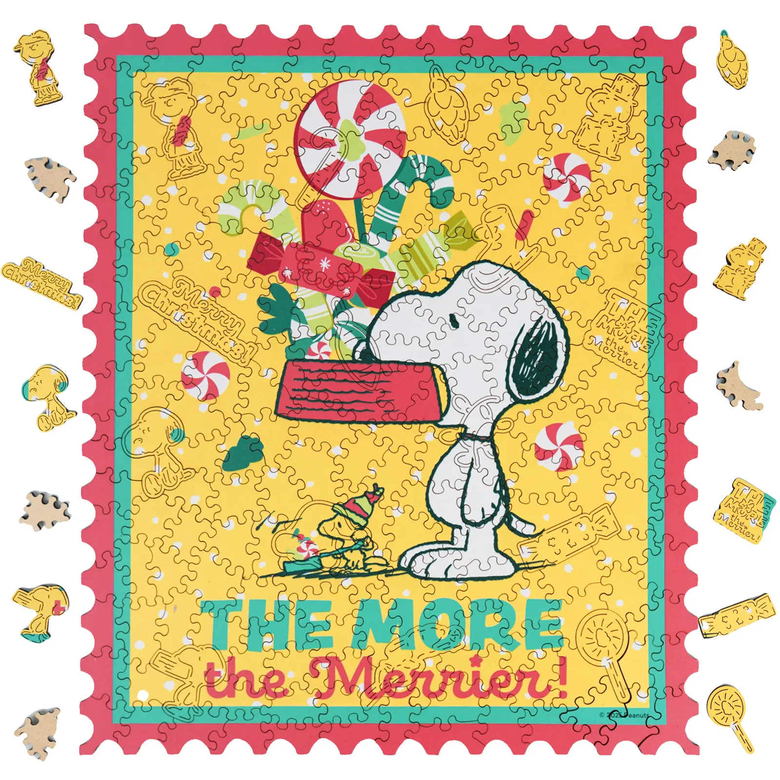 PEANUTS Officially Licensed Snoopy Laser-Cut Irregular-Shaped Wooden Jigsaw Puzzle - 200-Piece Unisex Adult Puzzle, 5mm Thick, 10.9"x12.9"/13"x11", Eco-Friendly Packaging, Collectibles, Ideal for Birthdays, Family Use