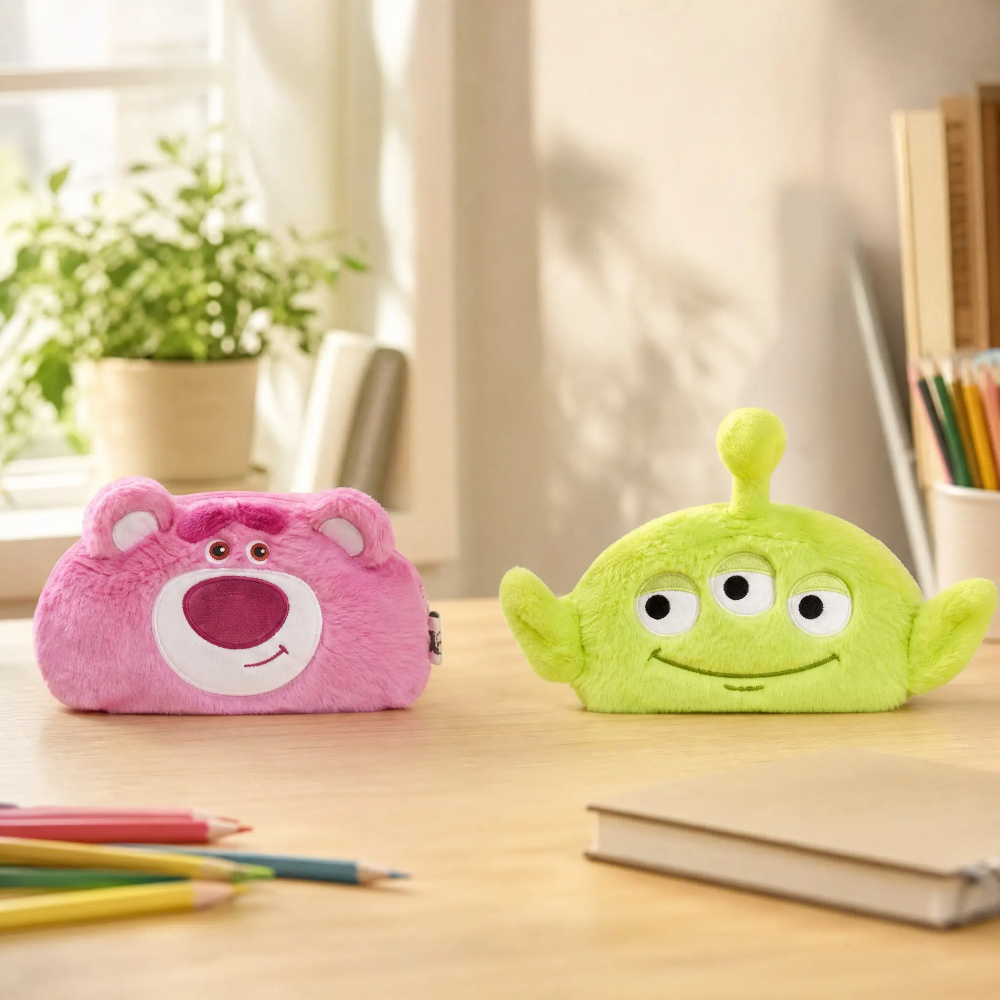 Disney Lotso and Alien Pencil Case - Flip Before and After Design for Storage and Organization