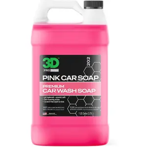 3D Pink Car Soap – 1 Gallon |Ph Neutral Car Wash Soap with High Suds & Cherry Scent | Scratch-Free, High Gloss Shine | Safe on Wax & Sealants | Weekly Car Care 3D Car Care Products