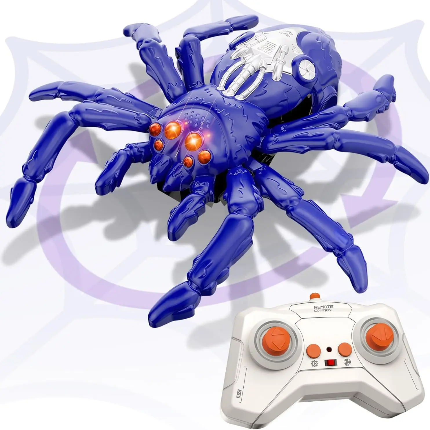 Wall Climbing Spider Toy, Rechargeable Remote Control Robot, 360° Rotating Wall Crawling Spider with LED Eyes, Kids Gift for Ages 3+, Animals