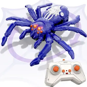 Wall Climbing Spider Toy, Rechargeable Remote Control Robot, 360° Rotating Wall Crawling Spider with LED Eyes, Kids Gift for Ages 3+