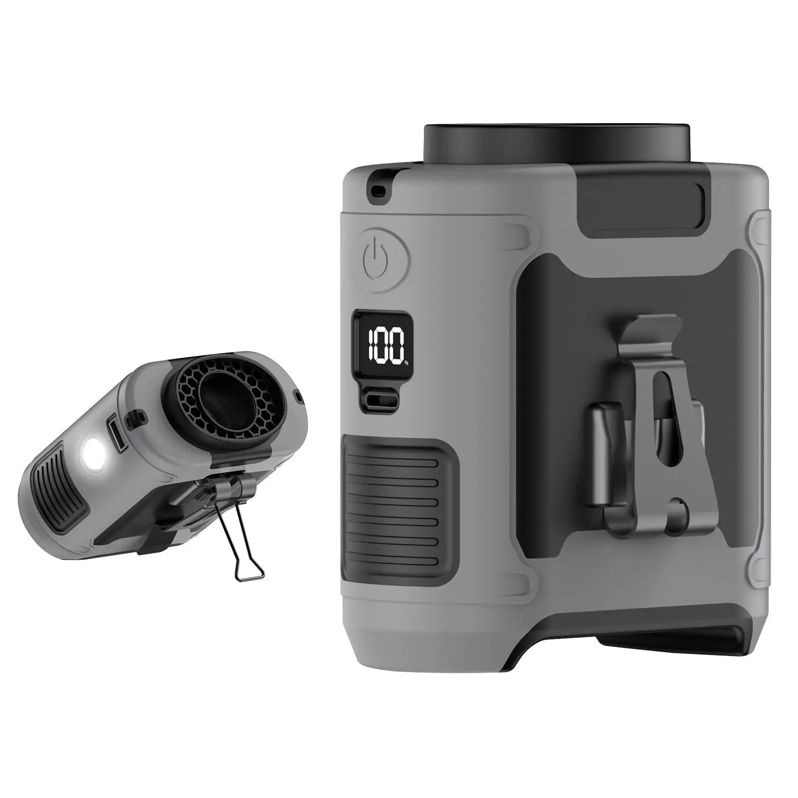 10000mAh Portable Waist Fan - Personal Fan with 5 Speeds, Flashlight, Rechargeable Battery, Hands-Free, 40H Cooling for Outdoor Camping Travel