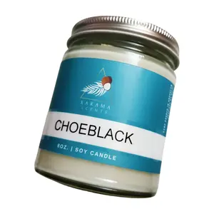 Xarama Scents Choeblack Hibiscus Flower-Scented Candle 8oz Reusable Soy Wax Handmade with Essential Oils Eco-Friendly