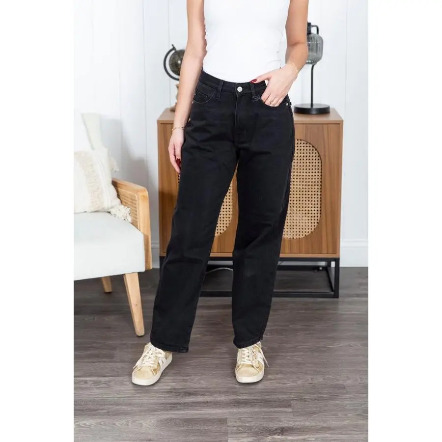 Amaya Women's High Rise Trouser Jeans with Rigid Magic Fit - 100% Cotton Front and Stretch Rayon-Polyester Back, Spandex, Bottoms