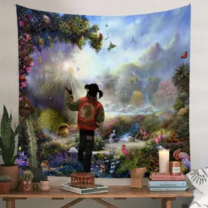 Hip Hop Style Tapestry banner, 1 Count Flower Pattern Wall Hanging Tapestry for Home Decor, Vibrant Wall Art Decor for Home Bedroom Living Room, Summer Gift, Decoration Items, Decorating, father's day gifts,gifts boyfriend,gifts for girl adults,gifts u