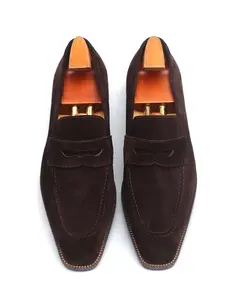 KOSS ATELIER Brown Suede Shoes with Wood Detail