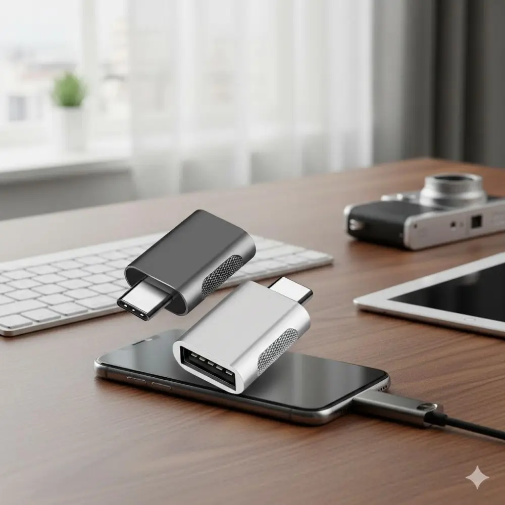 USB 3.0 Type-C to USB OTG Adapter, High-Speed Data Transfer & Charging, Compatible with Phones Tablets Laptops for External Storage Keyboard Mouse, Multi-Device Connection Hub for Files Sync and Stable Connectivity.