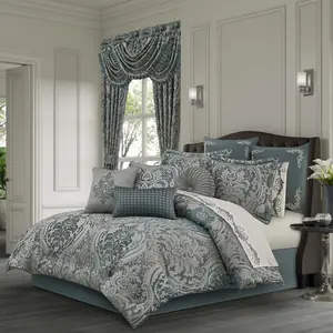 Renata Teal 4 Piece Comforter Set