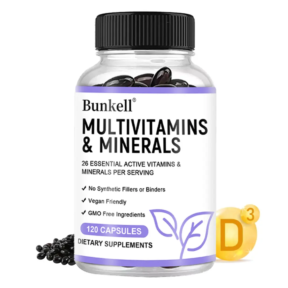 Bunkell Multivitamins+Minerals Health Supplement, Supports Bone Health and Immune Health, 120 Capsules