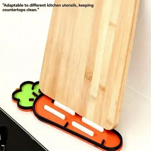 1Cute Silicone Drain Mat, Heat-Resistant Kitchen Counter Pad, Foldable and Easy to Clean, Space-Saving Design, Durable Material, Multi-Functional