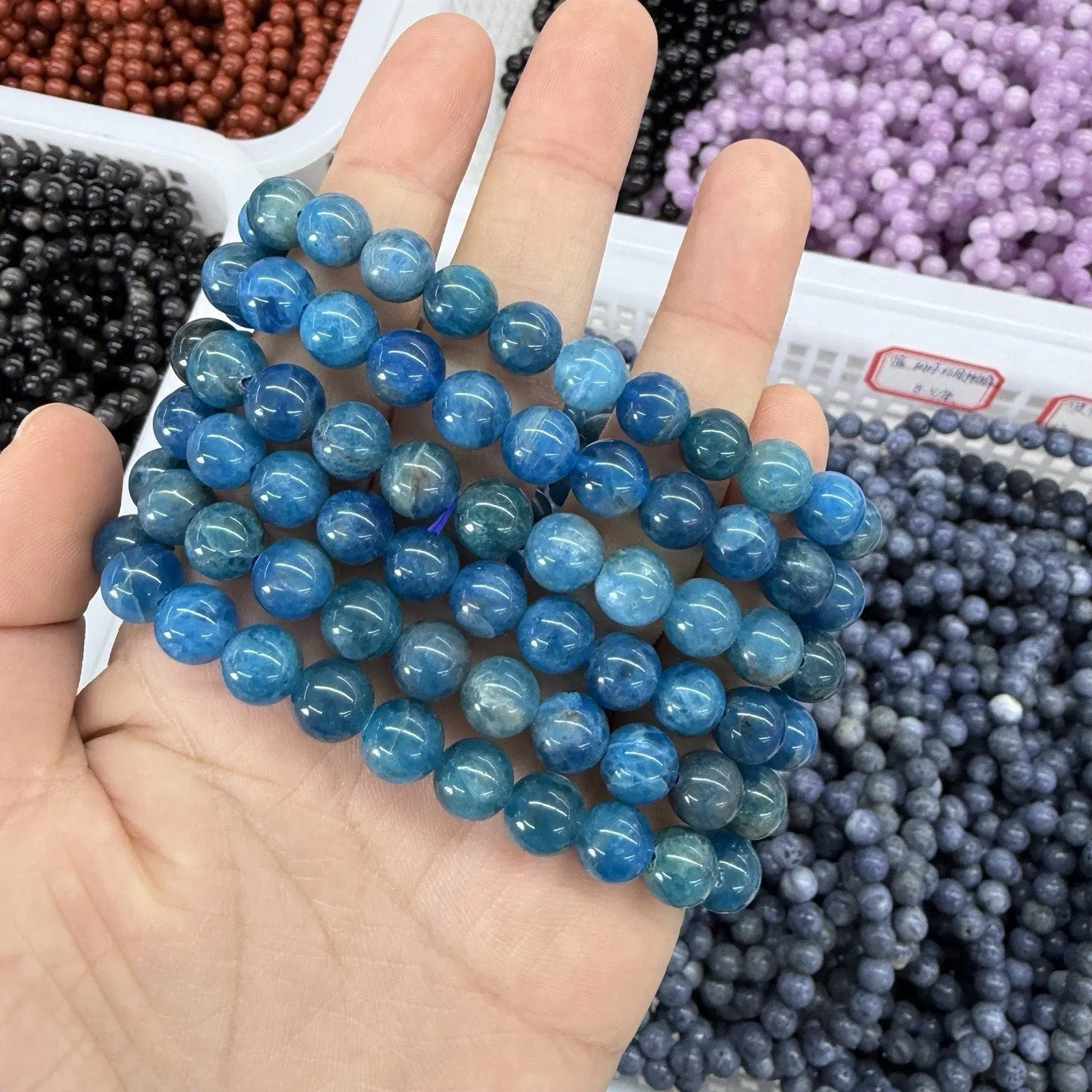 8MM Blue Apatite Bracelet