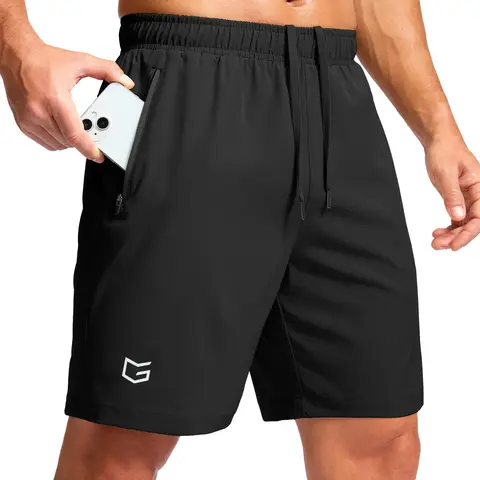G Gradual Men’s Active Athletic Outdoor Sports Shorts - Stretchy, Quick Dry, Body-Cooling Workout Gear with Deep Zippered Pockets, 5"/7"/9" Inseam for Running, Biking