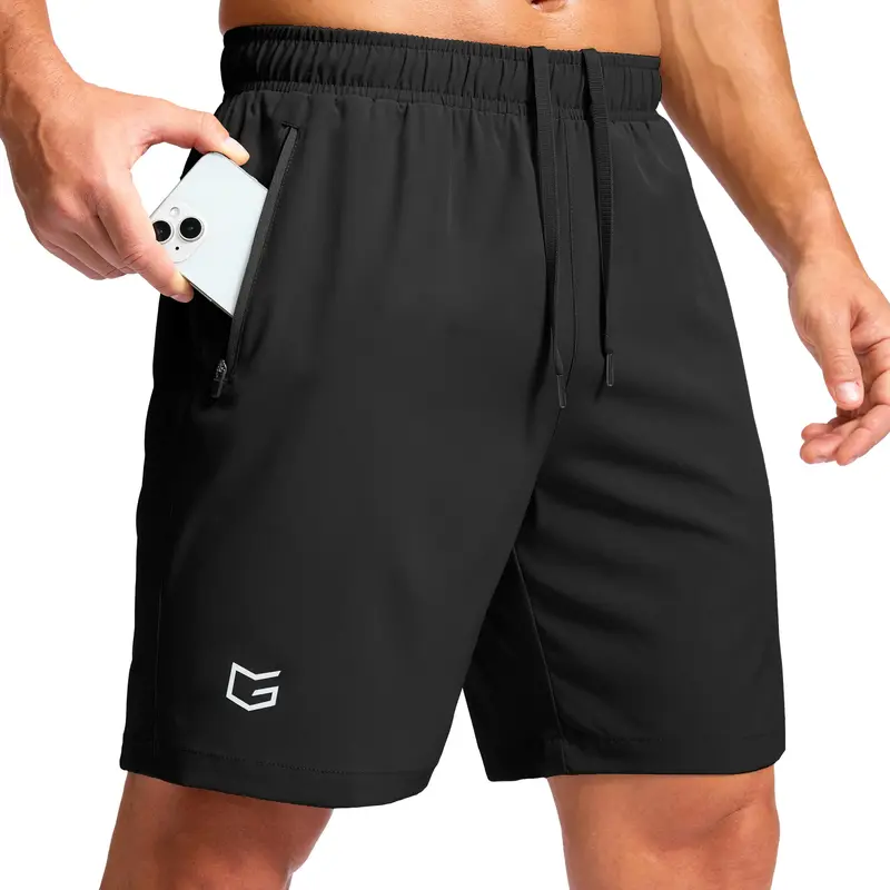 G Gradual Men’s Active Athletic Outdoor Sports Shorts - Stretchy, Quick Dry, Body-Cooling Workout Gear with Deep Zippered Pockets, 5"/7"/9" Inseam for Running, Biking