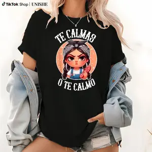 Summer t Shirts Te Calmas o te Calmo- Spanish Chancla- Sarcastic spanish Mom T-Shirt