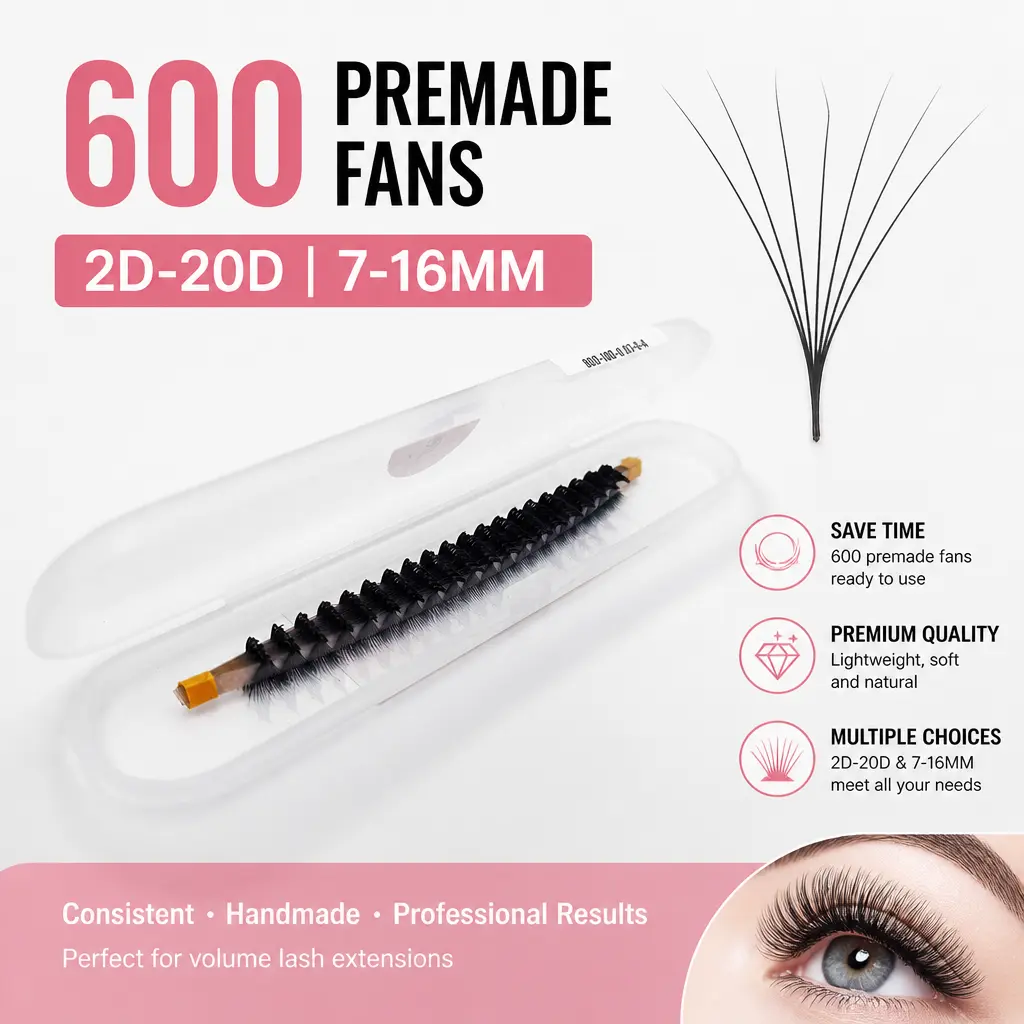 Ultra Speed Promade Fans Expert Volume Supmacio 3D-20D 0.05mm/0.07mm Pointy Base Ultra-Speed Loose Premade Fan Lashes 600 Fans 2026 New