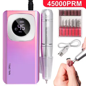12V Output Plastic Rechargeable Electric Nail Grinding Machine Set - Professional Portable Manicure Tool for Gel Removal, Nail Art, Home-Salon Tech Supplies
