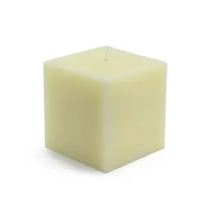 212 MAIN Unscented Handpoured Smokeless Ivory Square Pillar Candles - 3x3 in, 50-Hour Burn Time, CPZ-126-12, 12-Piece Bulk Case, Ideal for Camping, Decoration